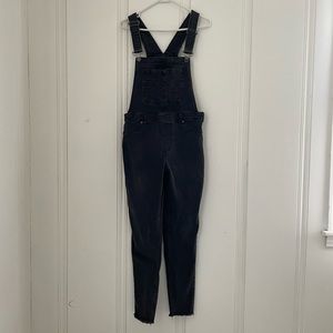 Free People Black Denim Overalls